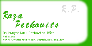 roza petkovits business card